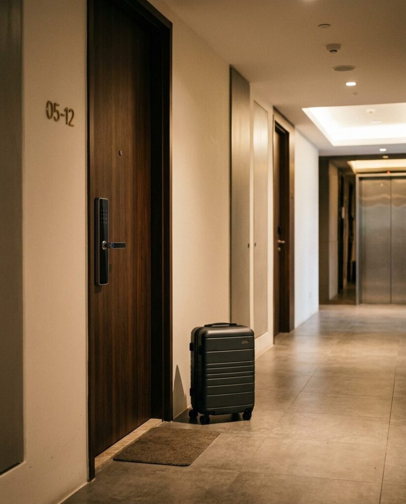 Airbnb unit door with Avant Guard keypad smart lock