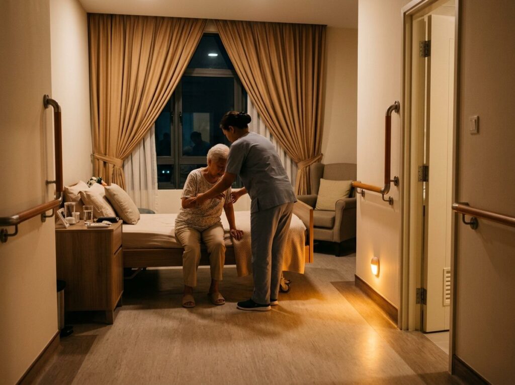 Elderly care room with Avant Guard smart lighting and sensors