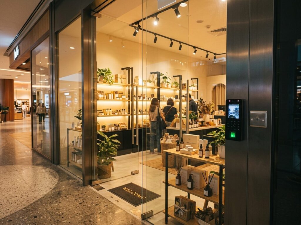 Retail shop with Avant Guard smart lighting and access