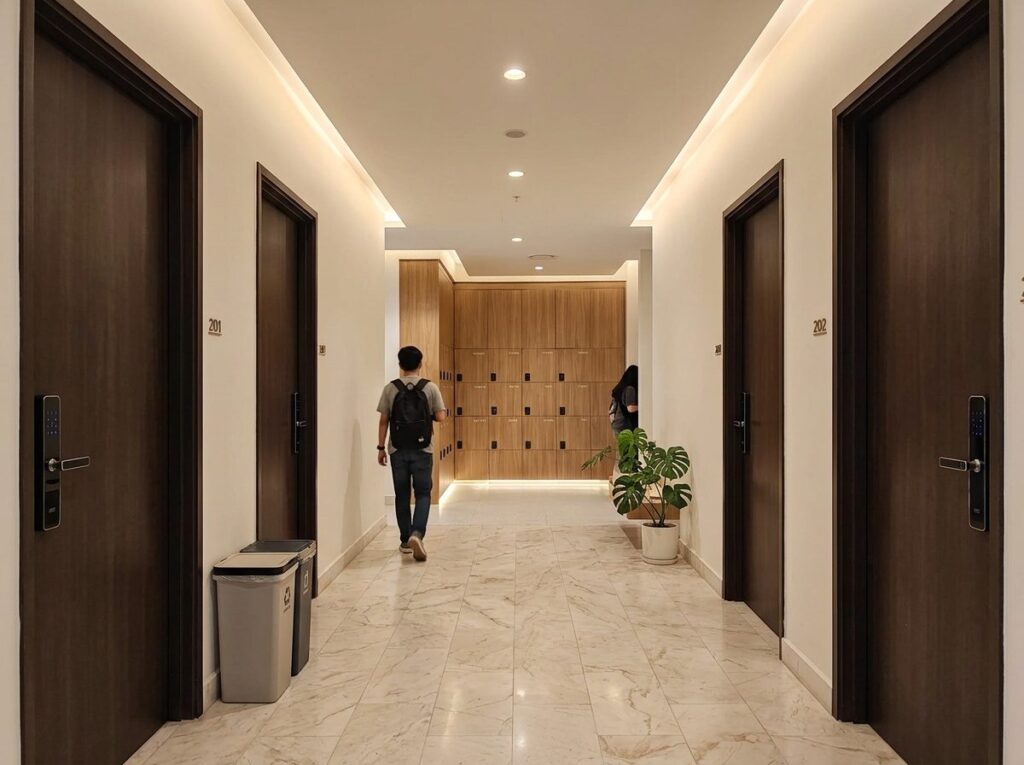 Student hostel corridor with Avant Guard smart locks
